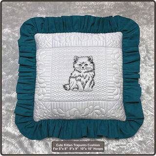Cute Kitten Trapunto Cushion Cover