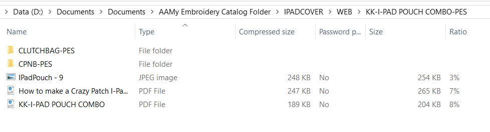 I-Pad Pouch Design File Inclusions